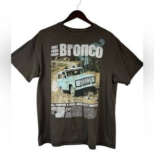 Official Licensed Ford Bronco Graphic Tee 100% Cotton Distressed Brown Size L